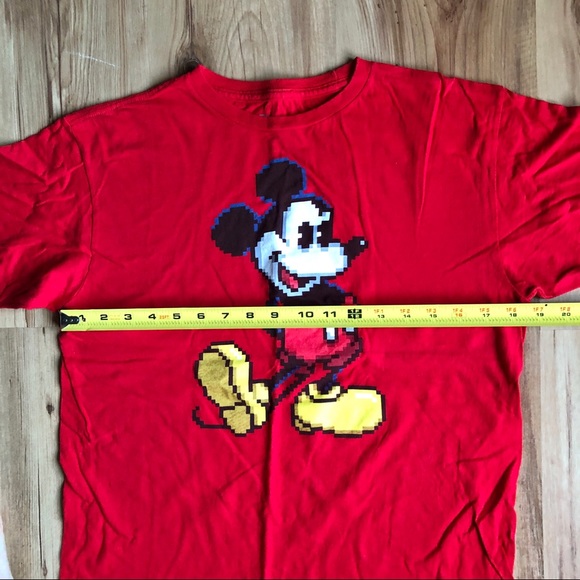 DISNEY Mickey Mouse Retro Style Pixel Shirt Graphic Tee Red 2XL Boy’s Unisex - Picture 7 of 14